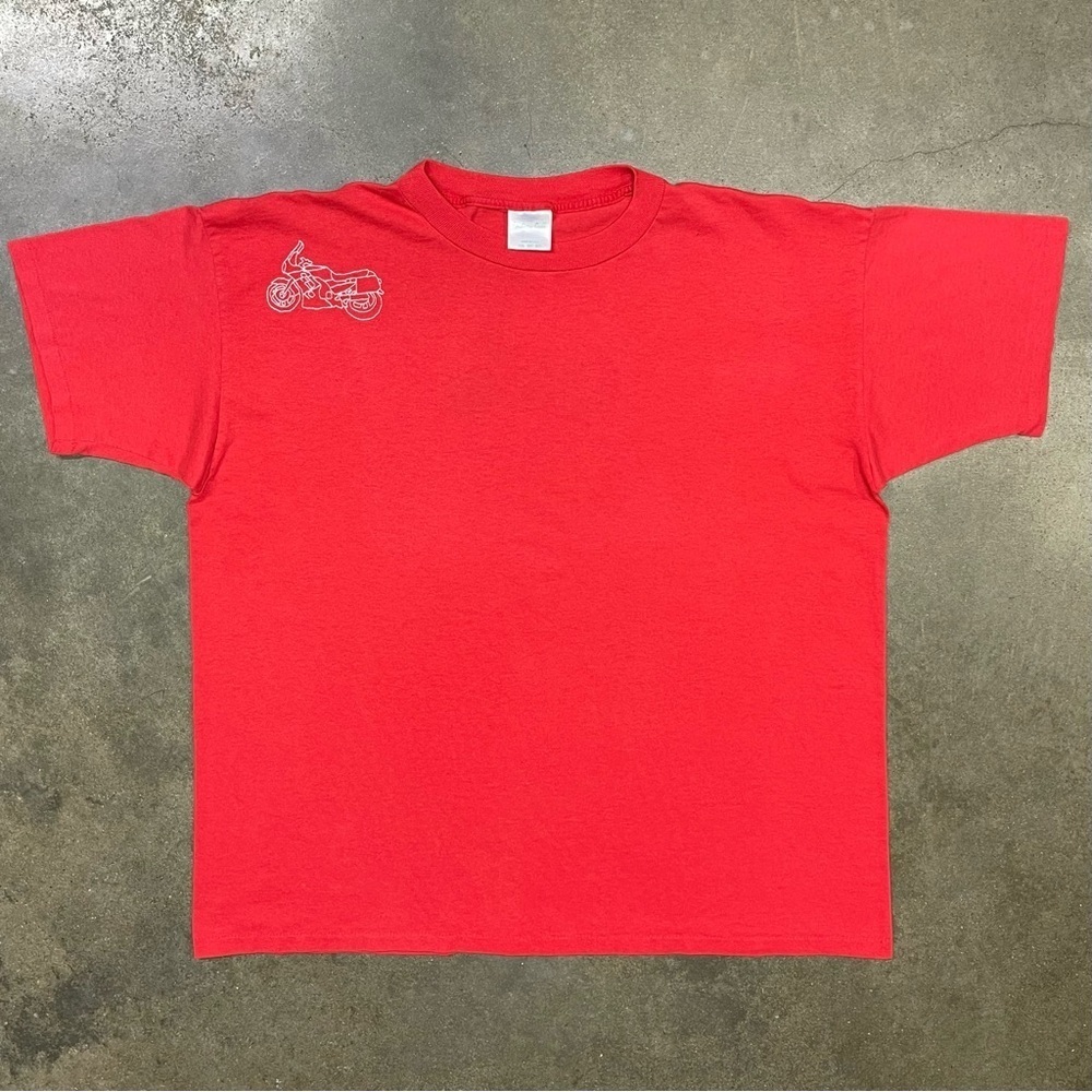 Vintage 90s Motorcycle Embroidered T-Shirt Single Stitch USA Made